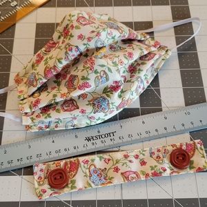 Hand Crafted Cotton Face Mask and Ear Saver Set